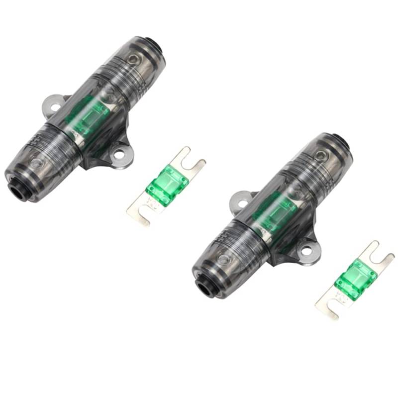 Greluma 2 Stk 30A 6-10 Gauge AWG Inline ANL MANL Sicherungshalter mit 2 Stück 30A Sicherung von Greluma