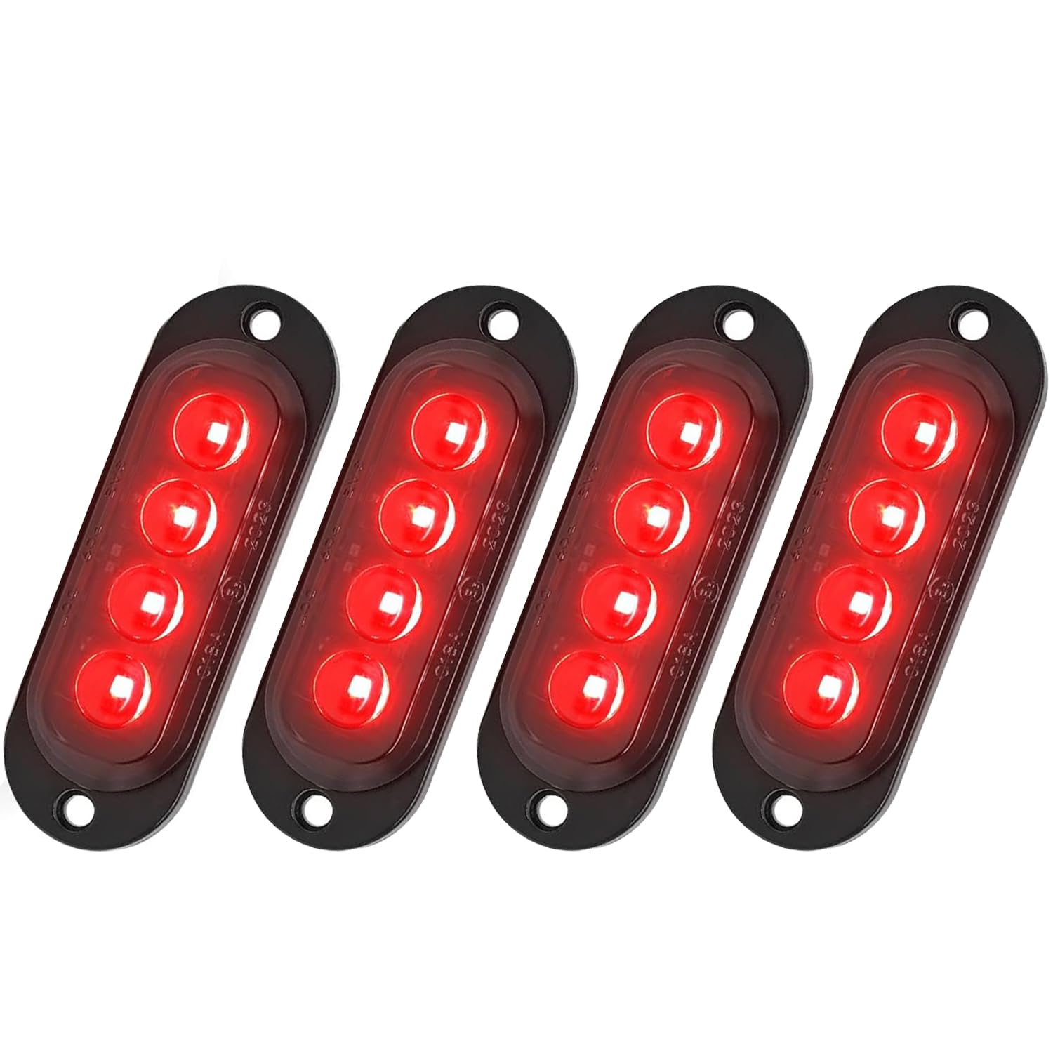 Greluma 4 stück rote led anhänger umrissleuchten,12V-24V 4 leds seitenmarkierungsleuchten,wasserdichte, oberflächenmontierte vorder und hinterbeleuchtung für LKW, traktor, motorrad, van, wohnmobil von Greluma