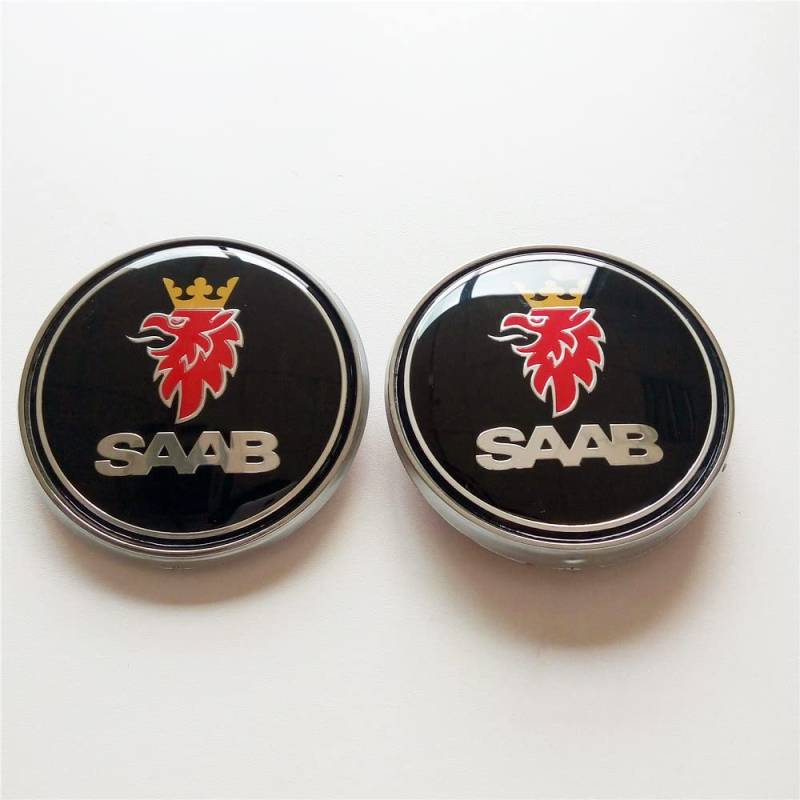 2-teiliges Set Auto-Emblem-Aufkleber für Motorhaube und Heckklappe für SAAB 93 9-3 95 9-5 2003-2010 12844161 12785871 Schwarz von Forten Kingdom