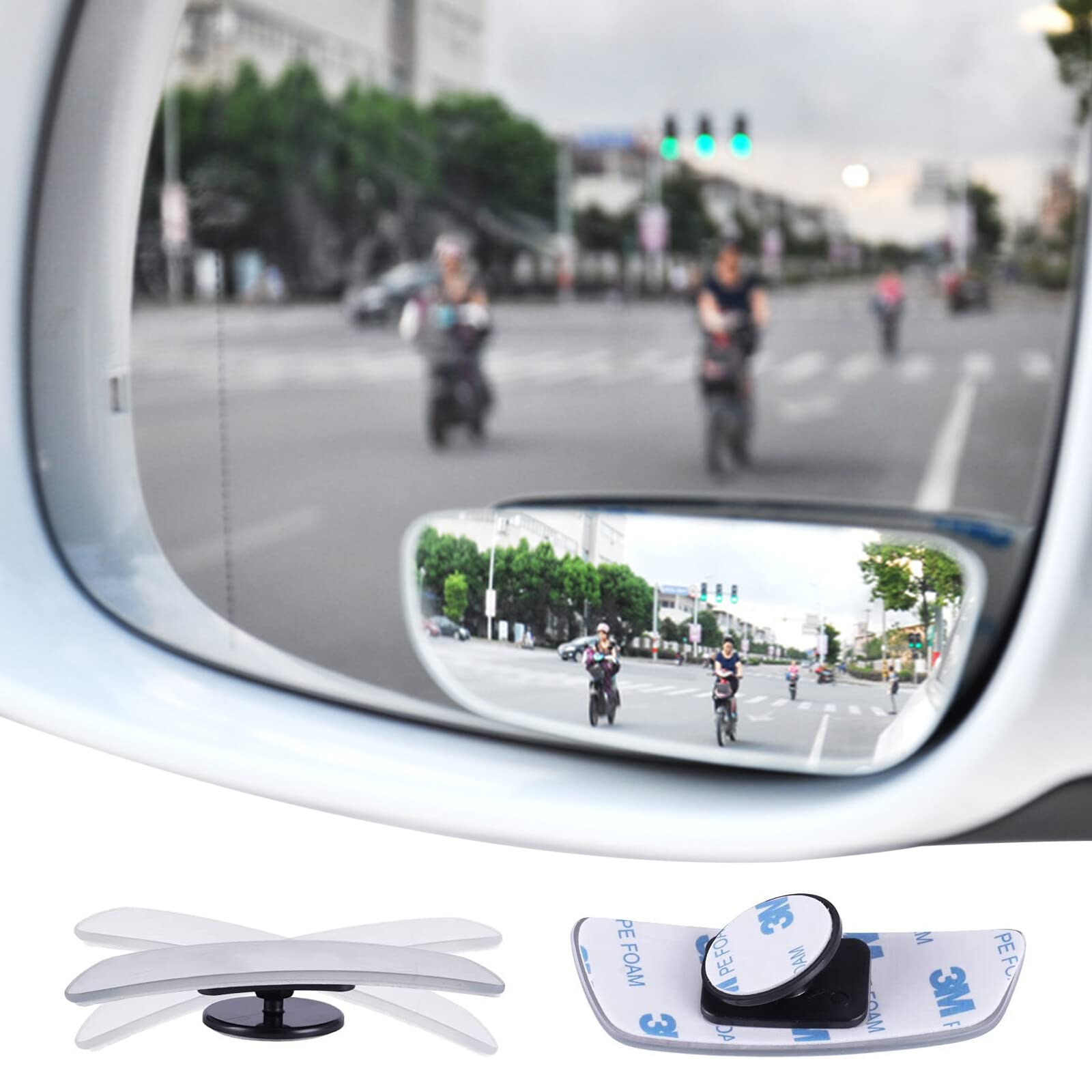 Greyoe Toter Winkel Spiegel Auto, Toter Winkel Assistent, Weitwinkelspiegel 2PCS 360 ° Drehbarer Toter-Winkel-Spiegel Vision Erweitern, perfekt für alle Autos und Lastwagen (Bogen) von Greyoe