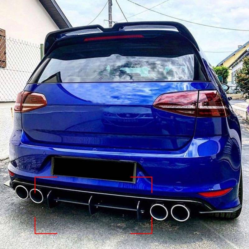 Griwiuiowe für Golf 7R Golf 7 R 2013-2016 GläNzend Schwarz HeckstoßStangendiffusor Splitter Spoiler Lamellenverkleidung von Griwiuiowe