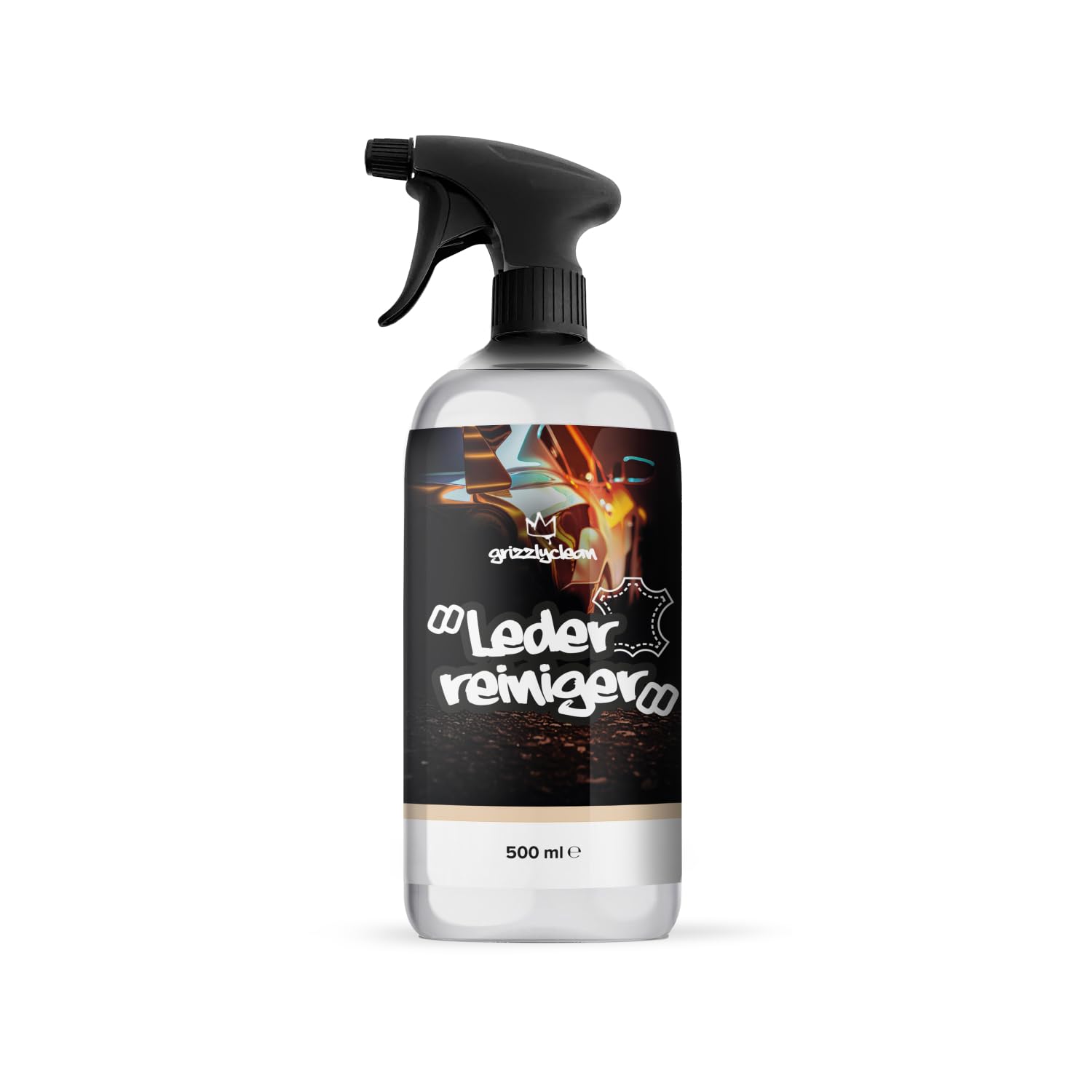 GrizzlyClean Lederreiniger fürs Auto - Intensive Lederpflege Auto - Pflegende Lederreinigung für Glattleder, Wildleder & Kunstleder - Ideale Leder Pflege für Autositze und Lenkrad (500ml) von GrizzlyClean