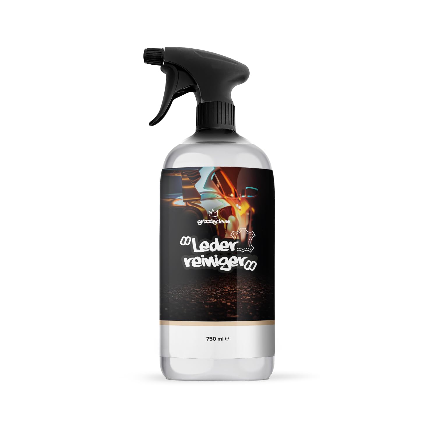 GrizzlyClean Lederreiniger fürs Auto - Intensive Lederpflege Auto - Pflegende Lederreinigung für Glattleder, Wildleder & Kunstleder - Ideale Leder Pflege für Autositze und Lenkrad (750ml) von GrizzlyClean