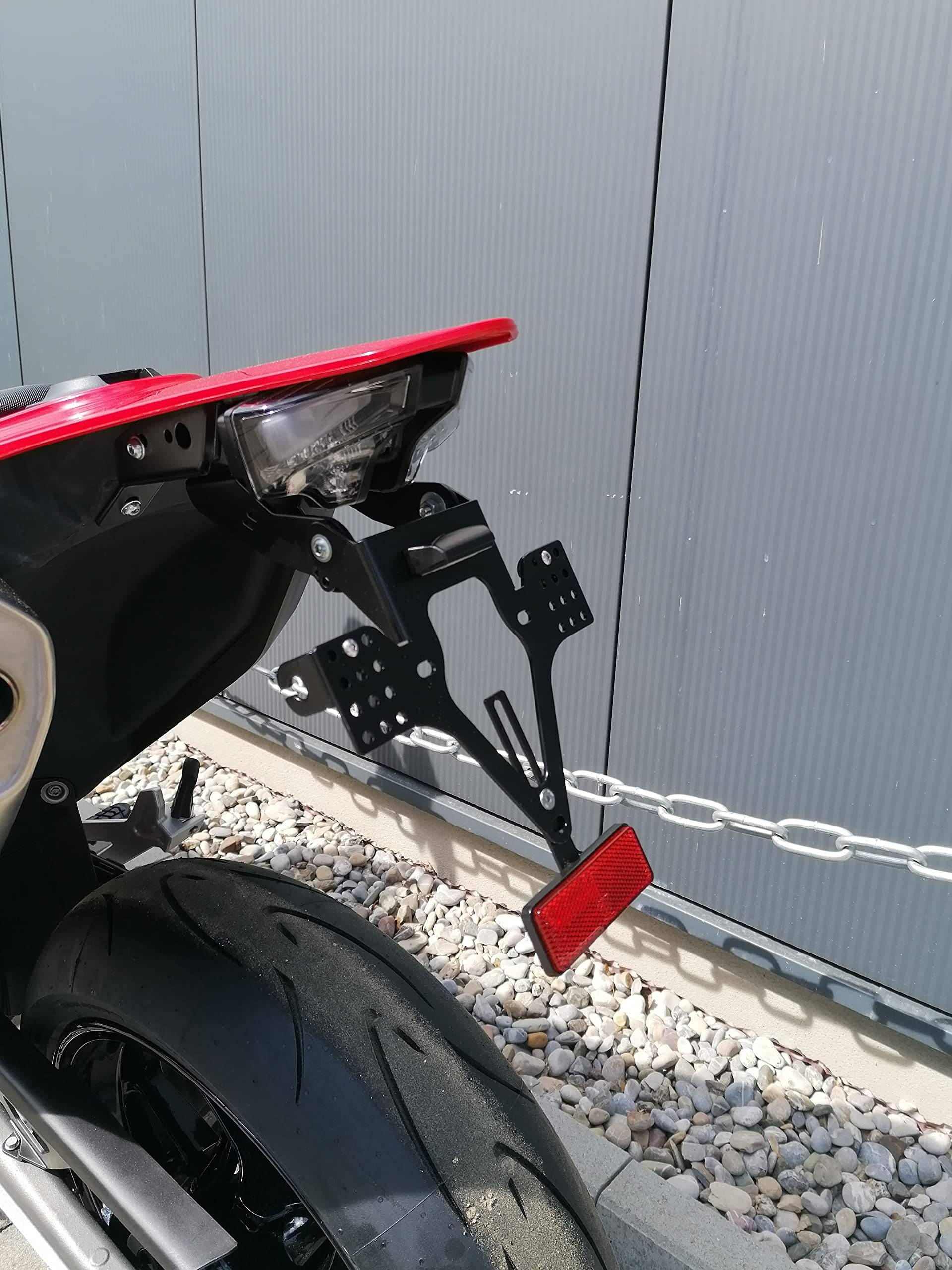 Kennzeichenhalter GroFaTec EVO Set für GasGas SM 700 Supermoto 2022 Kennzeichenträger Nummernschild Träger Halter kurzes Heck Heckumbau Porta Targa Enduro ES700 gasgas 700 Gas Gas von GroFaTec