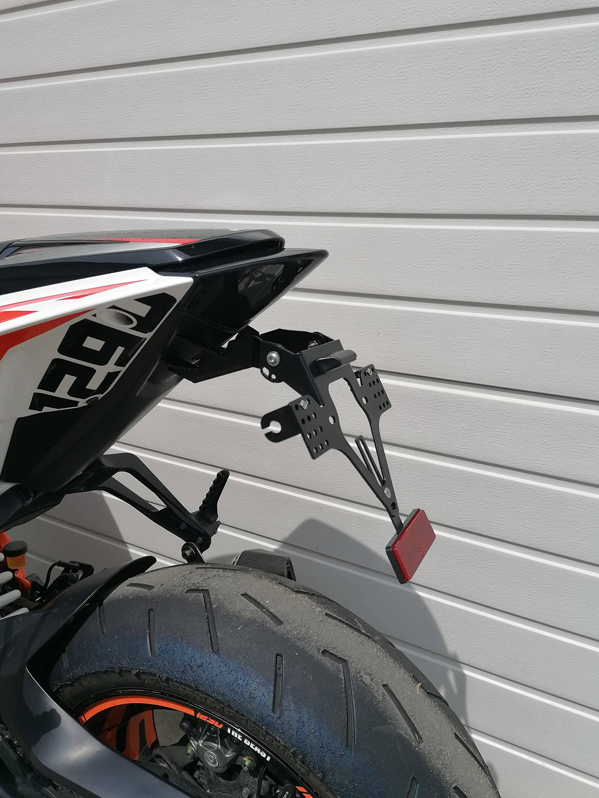 Kennzeichenhalter GroFaTec EVO Set für KTM 1290 Superduke R Bj 2014-19 Super Duke SDR Kennzeichenträger Beast Nummernschild Träger Halter kurzes Heck Heckumbau Porta Targa von GroFaTec