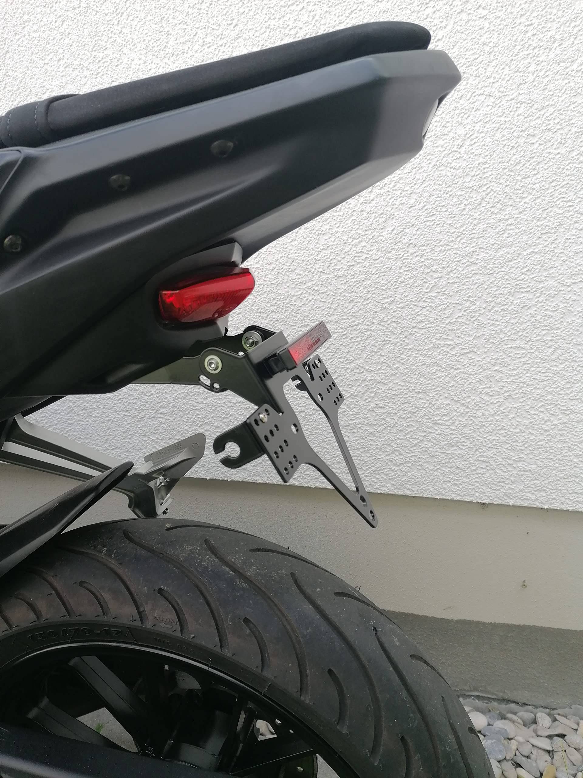 Kennzeichenhalter GroFaTec EVO Set für Yamaha MT 125 Bj.14-19 Kennzeichenträger Nummernschild mt125 Träger Halter kurzes Heck Heckumbau Porta Targa mt-125 von GroFaTec