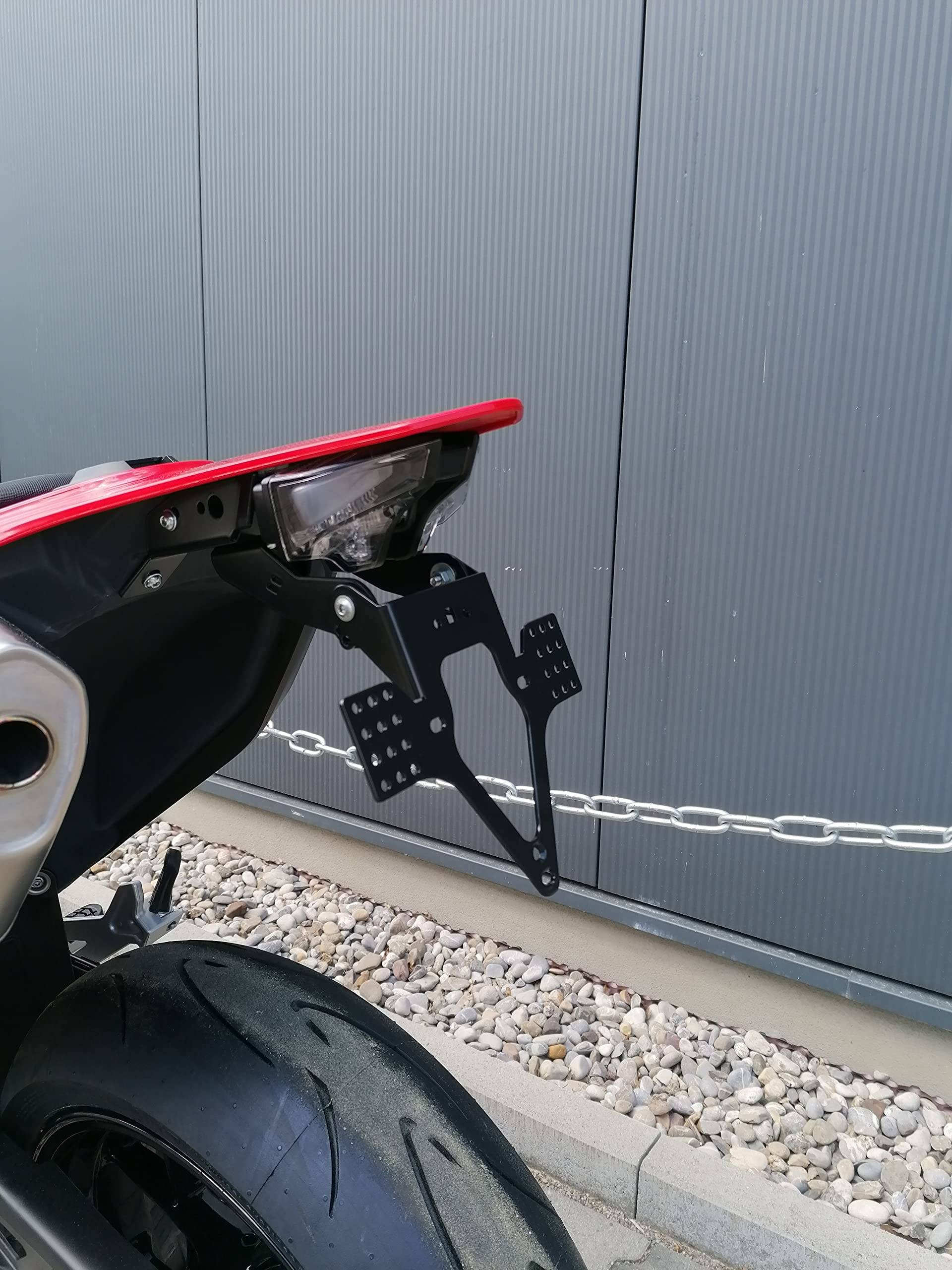 Kennzeichenhalter GroFaTec EVO für GasGas SM 700 Supermoto 2022 Kennzeichenträger Nummernschild Träger Halter kurzes Heck Heckumbau Porta Targa gasgas 700 Enduro ES Gas Gas von GroFaTec