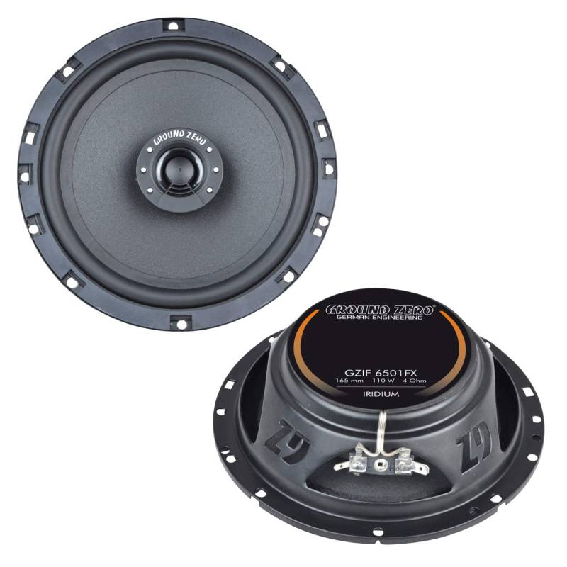 Ground Zero GZIF 6501FX, 2-Wege Koaxial-Lautsprechersystem mit geringer Einbautiefe, 110 Watt max von Ground Zero