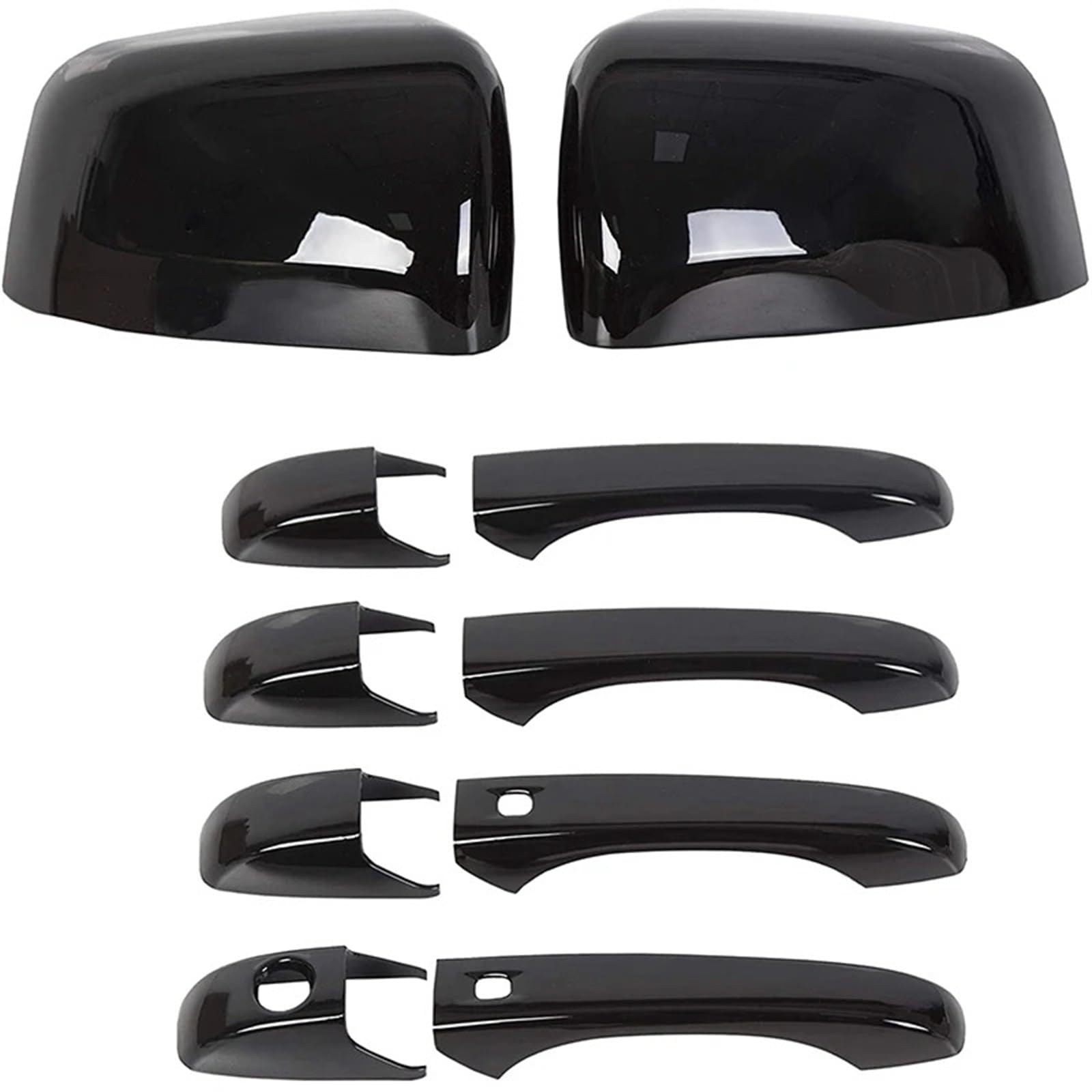 Gshy [Replacement] Schwarze Spiegelabdeckungen + Türgriffabdeckungen for 2011-2020 for Jeep for Grand for Cherokee for Dodge for Durango von Gshy