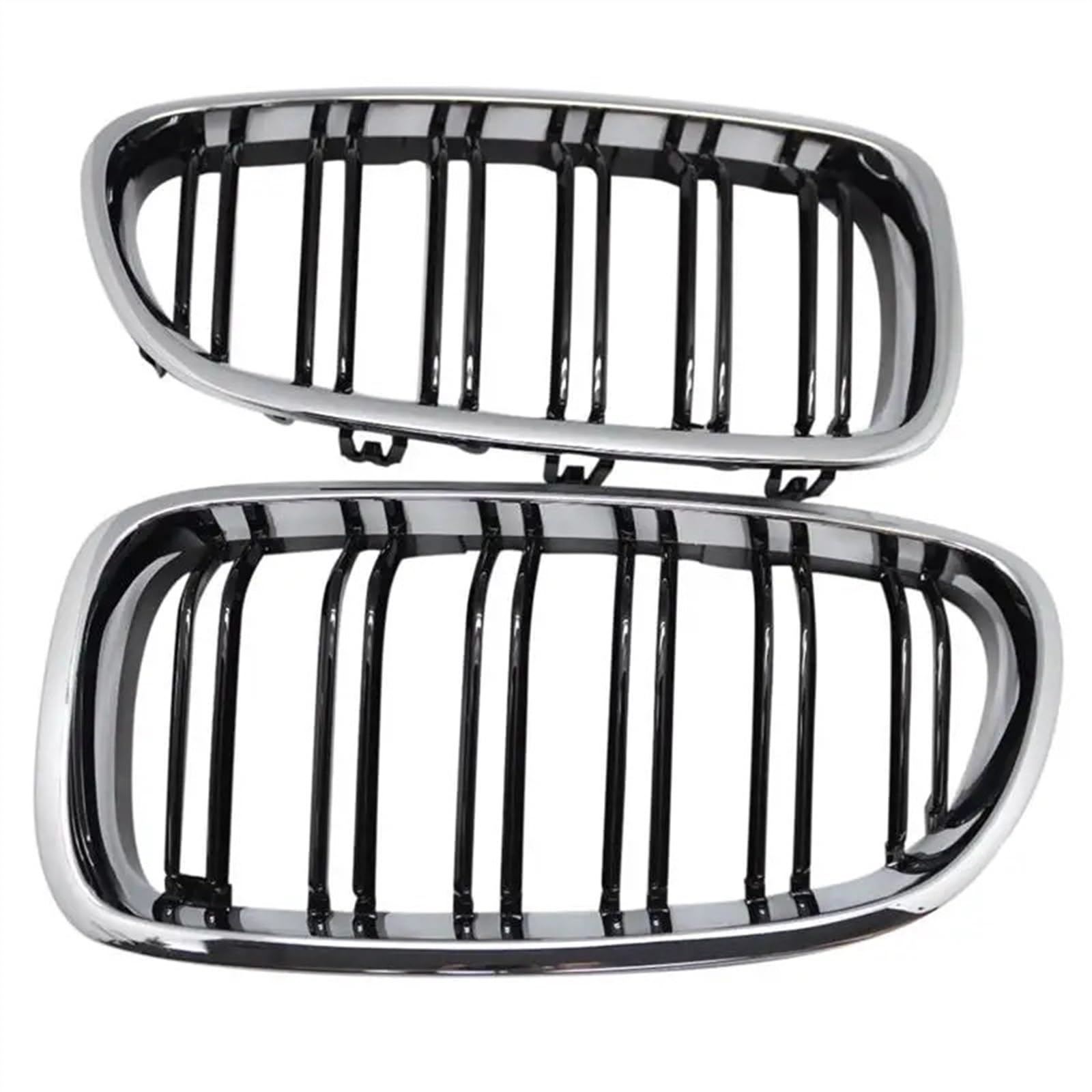 Gshy [Replacement] Silber + schwarz for Dual for Fin Kühlergrill Grill Haube Nase for BMW F10 F11 5 2010-2015 von Gshy