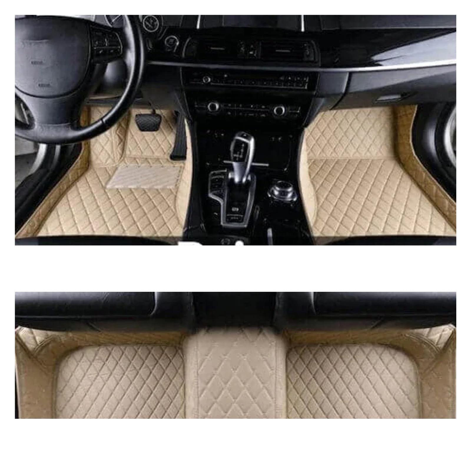 Autoteppiche Für A3 8V Für Sportback 2013~2019 Wasserdichter Teppich Anti-Schmutz-Pad Ledermatte Komplettset Auto-Fußmatten Fussmatten Auto(Beige 1set,LHD) von Gtdtixc