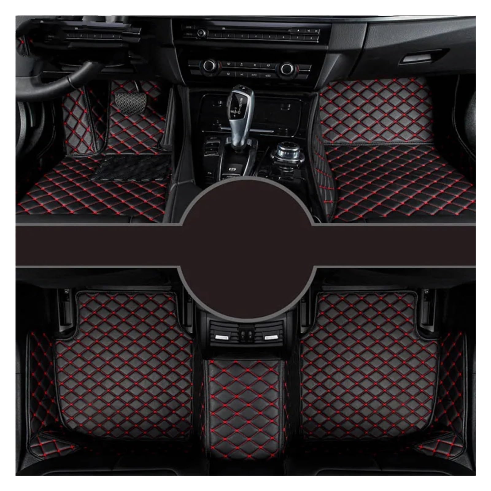 Autoteppiche Für Jeep Für Commander 2004-2010 Auto Teppiche Fuß Coche Zubehör Custom Car Fußmatten Fussmatten Auto(Black Red) von Gtdtixc