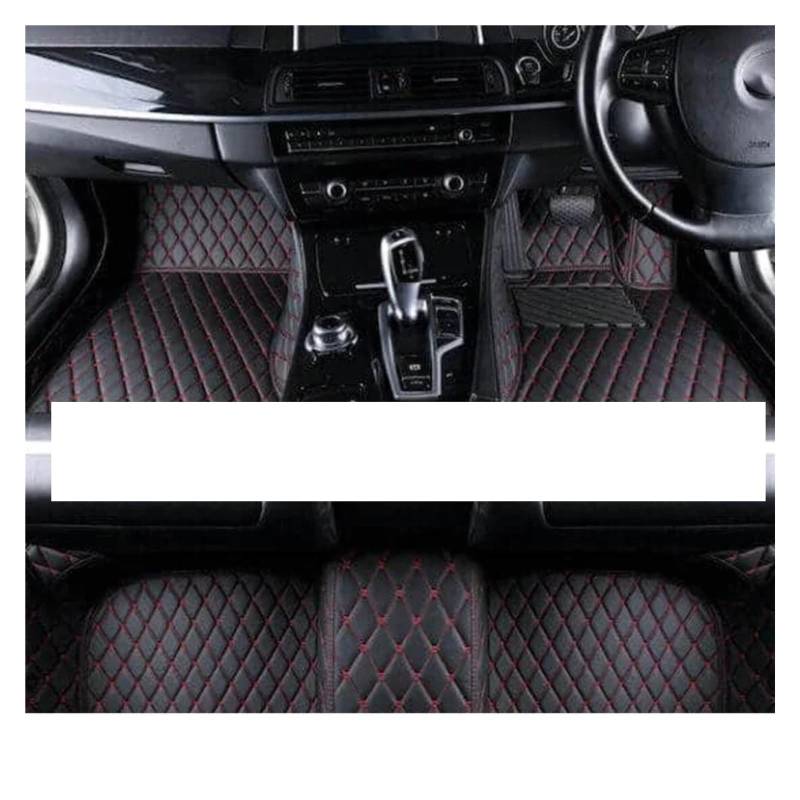 Autoteppiche Für Peugeot 208 A9 2012~2018 Ledermatte Strapazierfähige Teppiche Anti-Schmutz-Pad-Set Zubehör 2013 2014 Auto-Fußmatten Fussmatten Auto(RHD Black R) von Gtdtixc