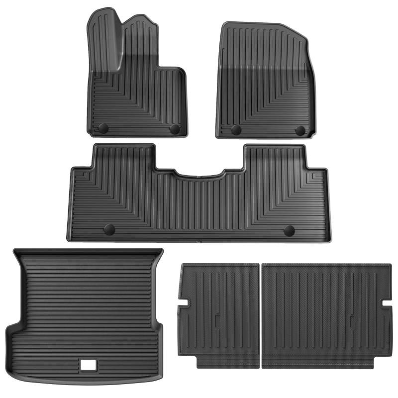 Autoteppiche Für Xpeng G9 Auto Fußmatten Cargo-Liner Trunk Pad 3D Fuß Matte Wasserdicht Geruchlos Tray Set Fussmatten Auto(LHD 6pcs) von Gtdtixc