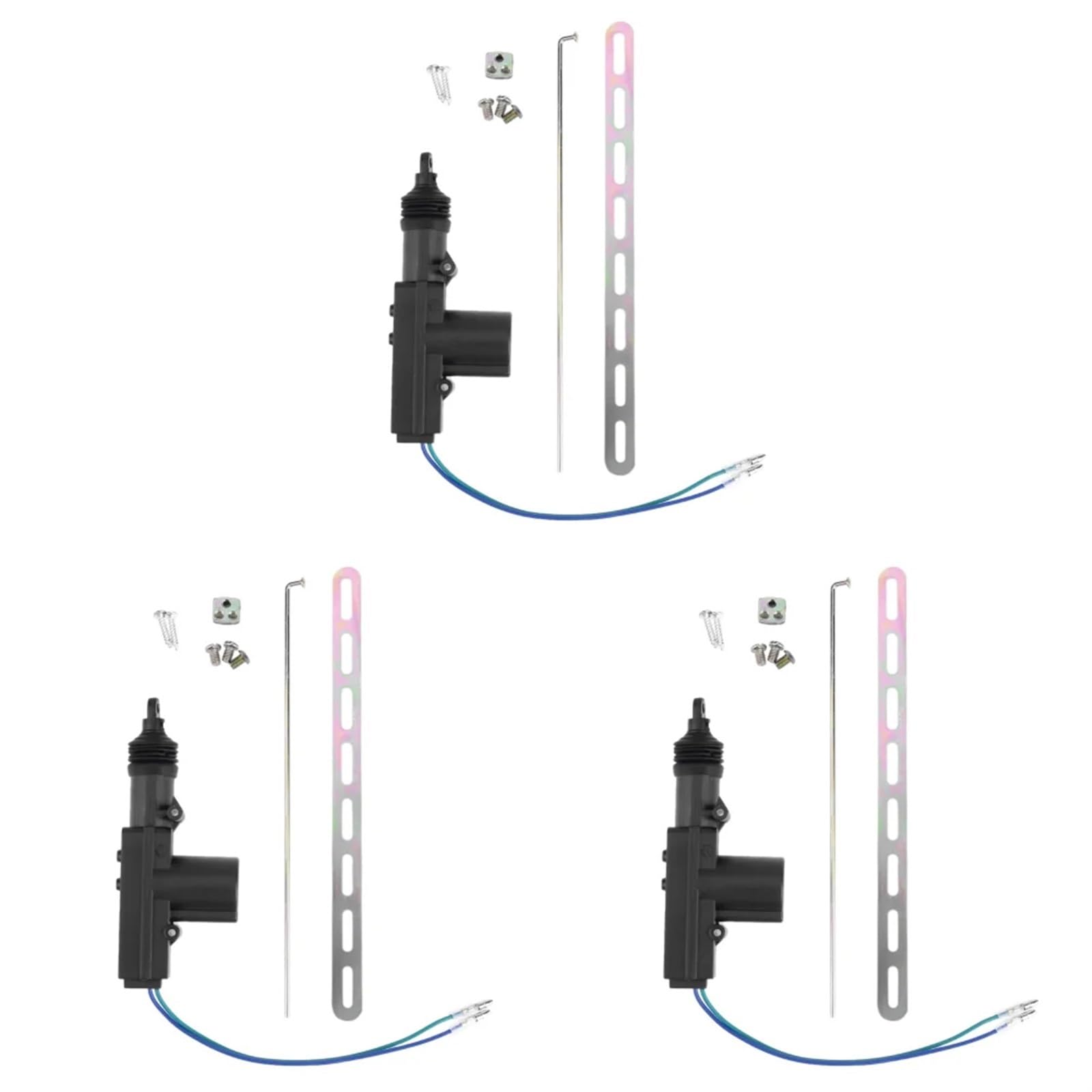 Heckklappenschloss 12 V 2/5-Draht-Universal-Auto-Elektro-Zentralverriegelungsantrieb Fernbedienung, Automatisches Hochleistungs-Verriegelungssystem Einzelpistolen-Typ- Kofferraum Türschloss(2 Wire 3PC von Gtdtixc