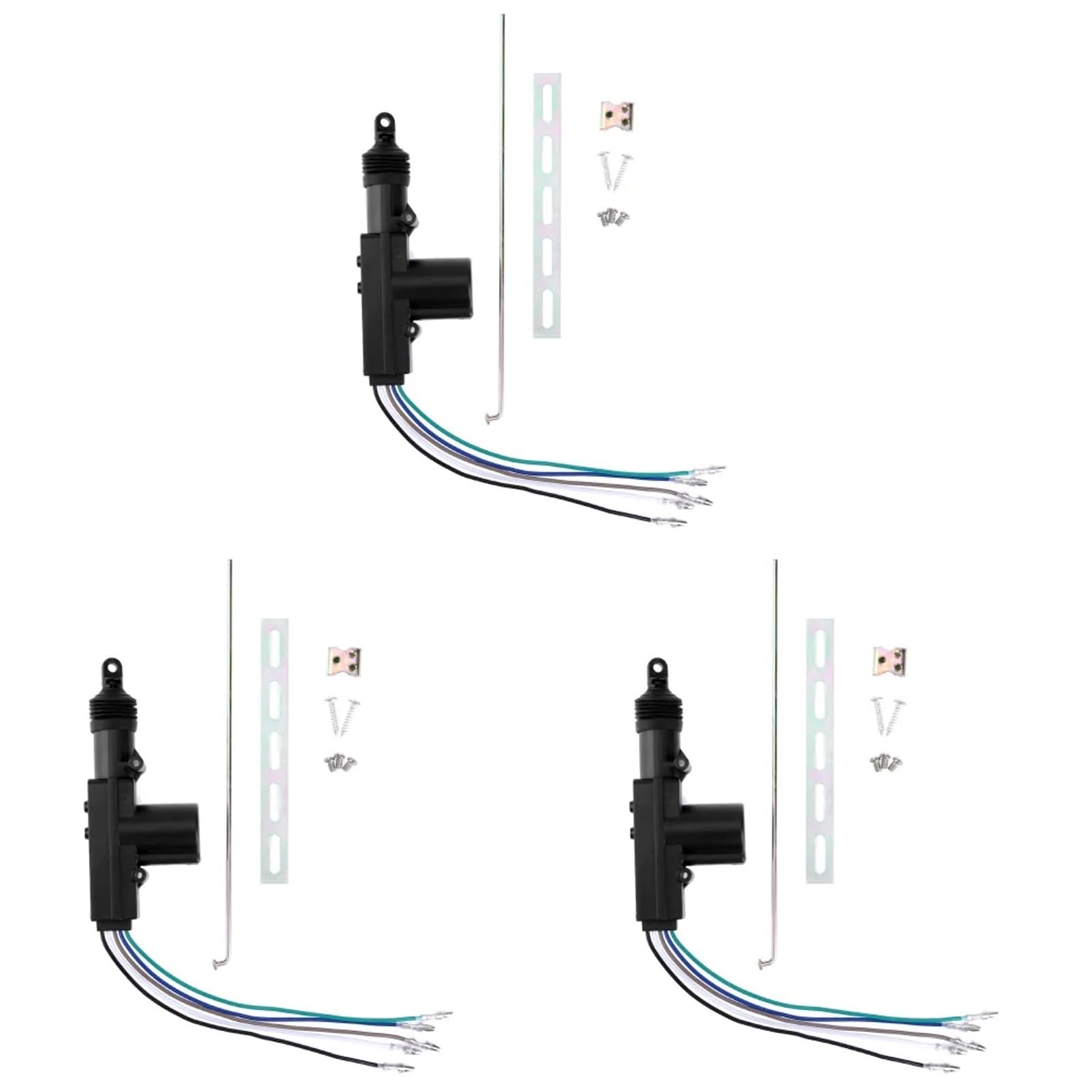 Heckklappenschloss 12 V 2/5-Draht-Universal-Auto-Elektro-Zentralverriegelungsantrieb Fernbedienung, Automatisches Hochleistungs-Verriegelungssystem Einzelpistolen-Typ- Kofferraum Türschloss(5 Wire 3PC von Gtdtixc