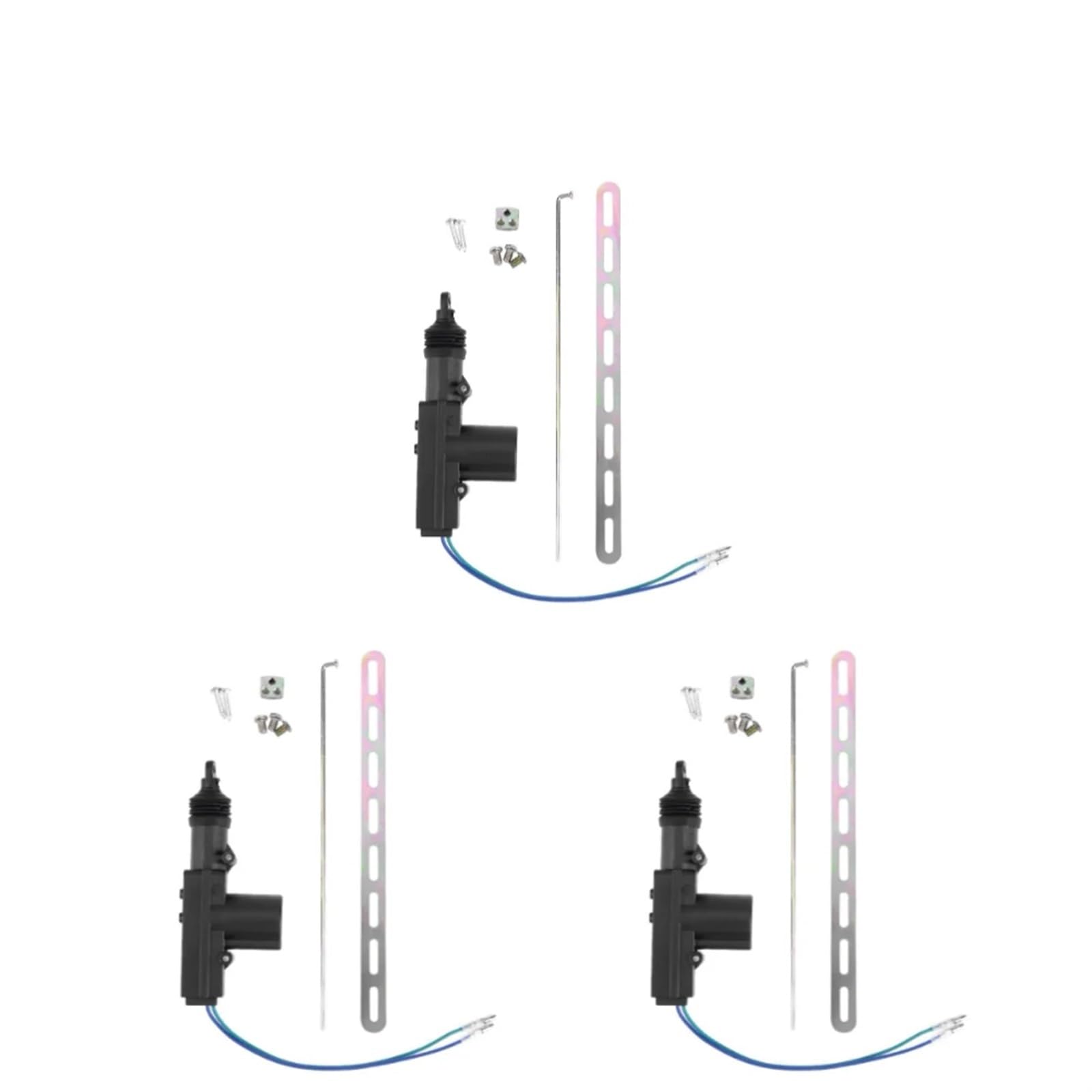 Heckklappenschloss 2/5-Draht-Universal-Auto-Elektro-Fernbedienungs-Zentralverriegelungsantrieb Automatisches 12-V-Hochleistungs-Verriegelungssystem Einzelpistolen-Typ- Kofferraum Türschloss(2 Wire 3Pc von Gtdtixc