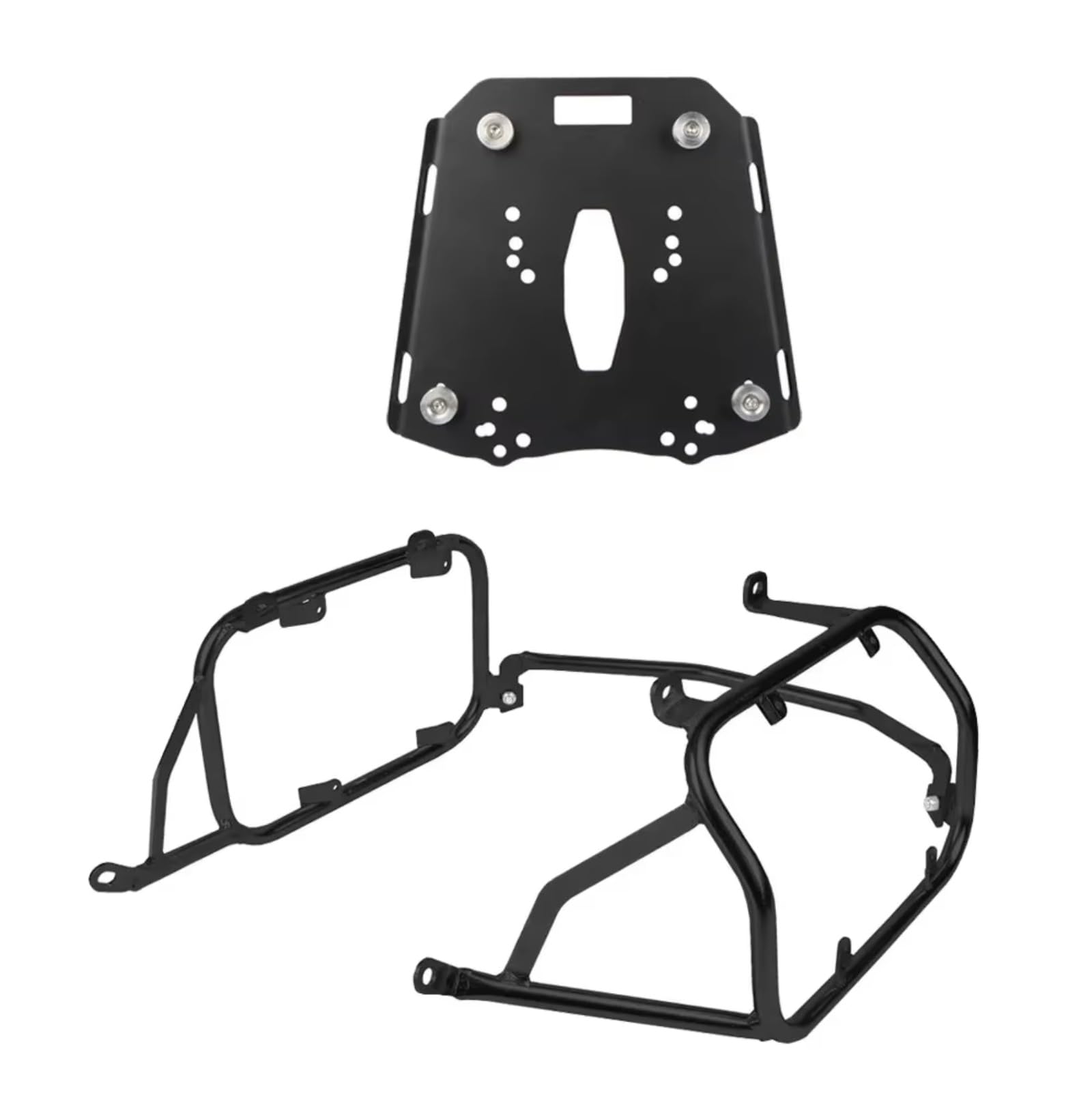 Motorrad Heckgepäckträger Für CFMOTO Für MT450 450 MT 2024 2025 Gepäckträger Motorrad Topcase Edelstahlhalterung Satteltasche Gepäckboxhalter Hinterradgepäckträger(Black One Set) von Gtdtixc