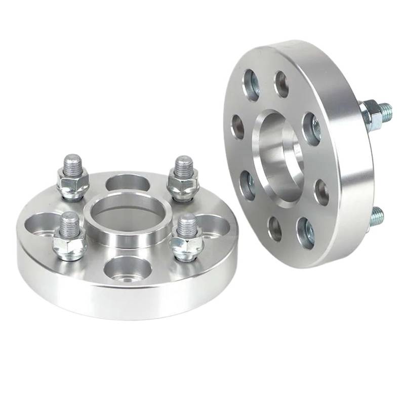 Raddistanzscheiben Für VW Für Jetta 4lug Spurverbreiterungsadapter 2 Stück PCD 4X100 CB 57,1 mm dick 20-50 mm Wheel Spacers(2PCS 20mm Silver) von Gtdtixc