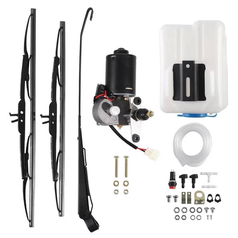 Scheibenwischermotor Universelles 12-V-Elektro-UTV-Scheibenwischermotor-Kit mit Schalter, kompatibel mit Power Wiper Assembly 90 ° Wischermotor von Gtdtixc