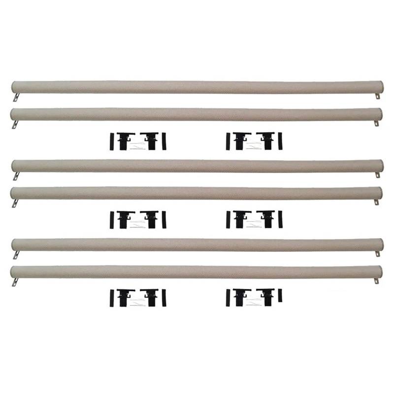 Sonnenschutz Auto Seitenscheibe Für Seat Für Ibiza 2009-2017 Auto Panorama Schiebedach Sonnenschutz Vorhang Rollo Mit Kunststoff Rohr 6 Stücke Sonnenblende Auto(6pcs Beige) von Gtdtixc