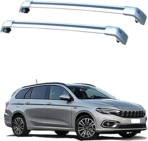 Aluminium Dachträger Relingträger für FIAT Tipo 5 Door Estate 2016-2021 (Flush Rails) Dachgepäckträger für Fahrradträger Dachboxen Oder Als Skihalter von GuGuoZZ