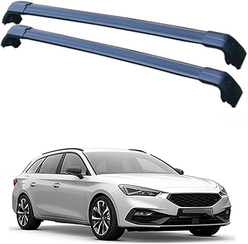 Aluminium Dachträger Relingträger für Seat Leon ST 5dr Estate 2017-2021 Dachgepäckträger für Fahrradträger Dachboxen Oder Als Skihalter von GuGuoZZ