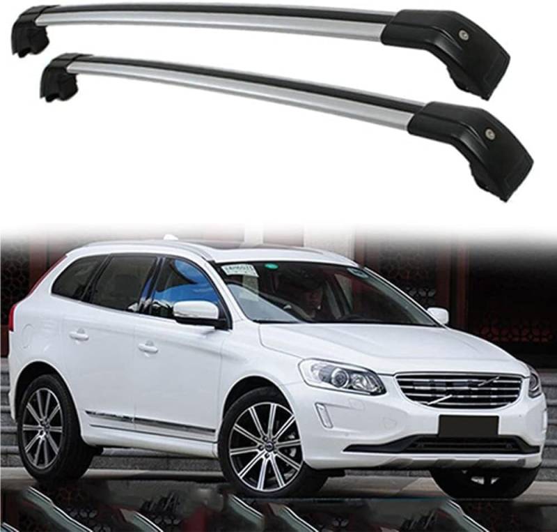 Aluminium Dachträger Relingträger für Volvo XC60 2008-2023 (156) Dachgepäckträger für Fahrradträger Dachboxen Oder Als Skihalter von GuGuoZZ