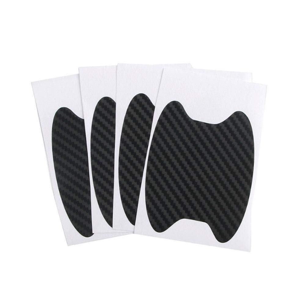 Guanan Auto Türgriff Schutzfolie, Universal Auto Türgriff Lackschutzfolie - selbstklebend - Carbon Schutzfolie Griffmulden Schwarz - 6,8 x 8,5 cm (4PCS) von Guanan