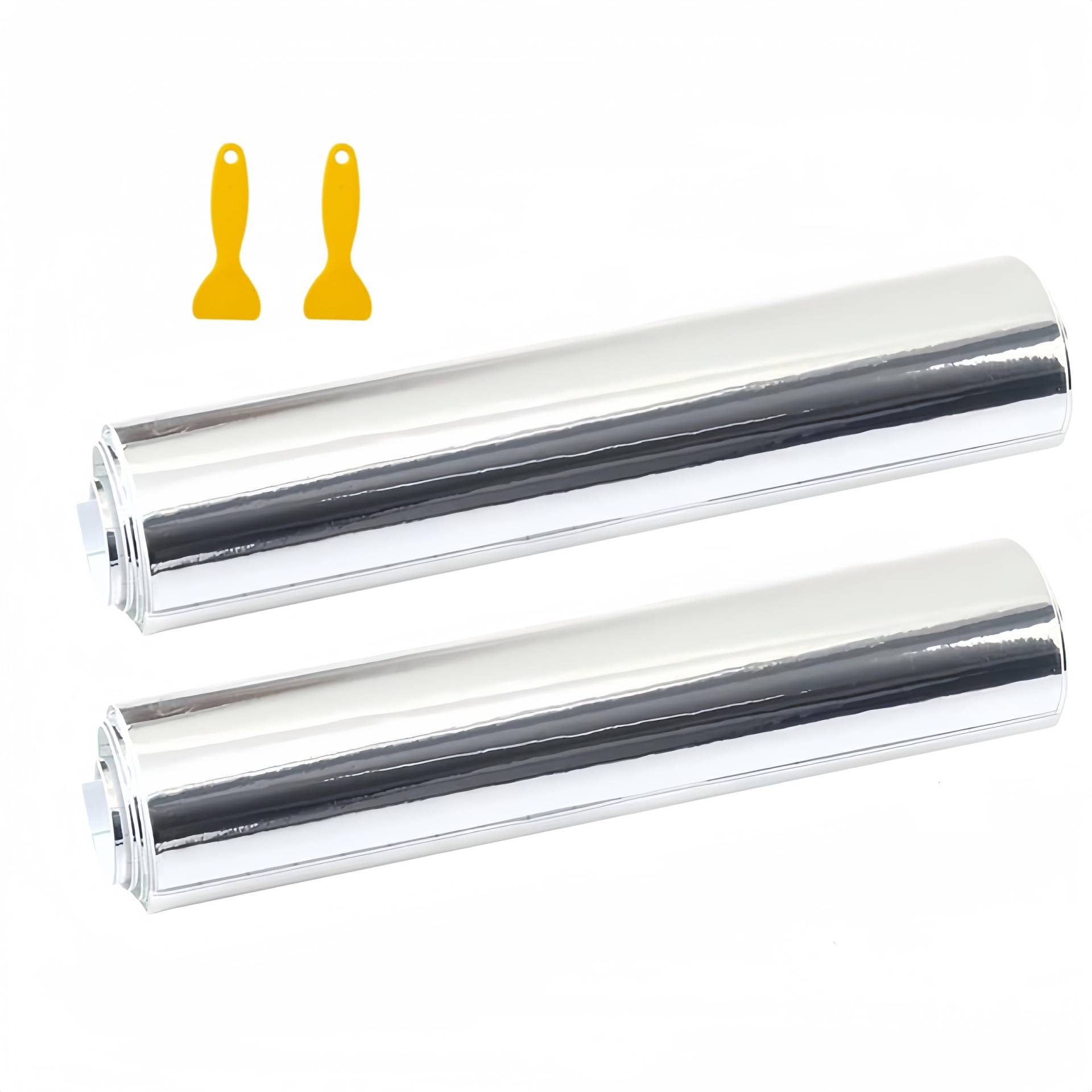 Mioke Lackschutzfolien für Auto,2Rolls Silber Autofolie Aufkleber,1520 x 200mm/300mm/50mm,High Glossy Auto Folien Selbstklebend Flexibel Auto Shutz (1500 x 300mm*2PCS) von Guangyu