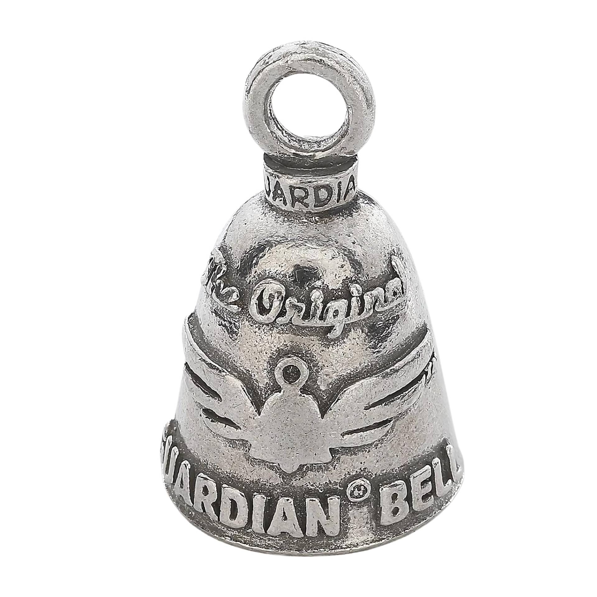 Guardian Bell The Original Good Luck Bell w/Keyring & Black Velvet Gift Bag | Motorcycle Bell | Lead Free Pewter | Good Luck Gift to Friends & Family | Bike Bell | Made in USA, silber von Guardian Bell