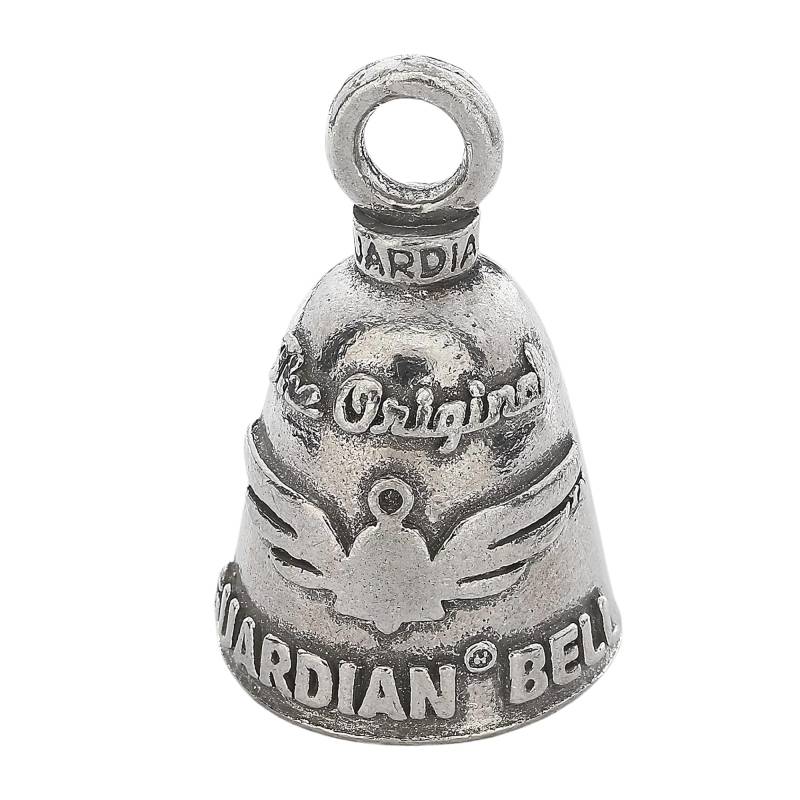 Guardian Bell Originale Glücksglocke mit Schlüsselring & Samtbeutel | Motorradglocke | Bleifreies Zinn | Geschenk für Freunde & Familie | Silber von Guardian Bell