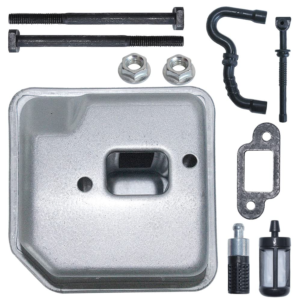 Gubeter Auspuff Schalldämpfer Kit, für Stihl 017 018 Ms170 Ms180 Kettensägen, 1130 140 0600 von Gubeter