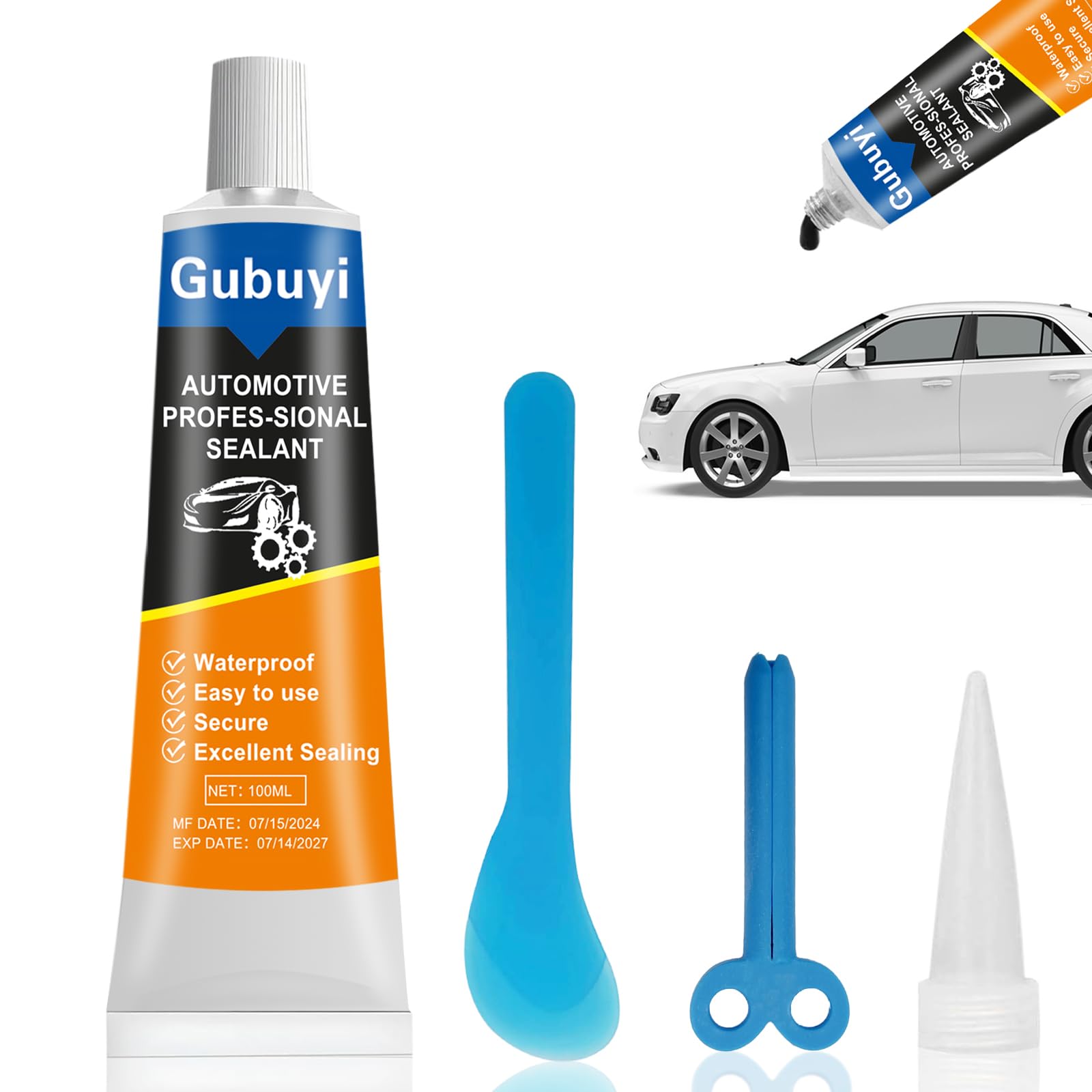 Gubuyi Karosseriekleber Schwarz,Karosseriedichtmasse,Scheibenkleber,Scheibenkleber Auto,Hohe Temperaturbeständigkeit, Geeignet für Autotüren,Autofenster,usw,100ML von Gubuyi