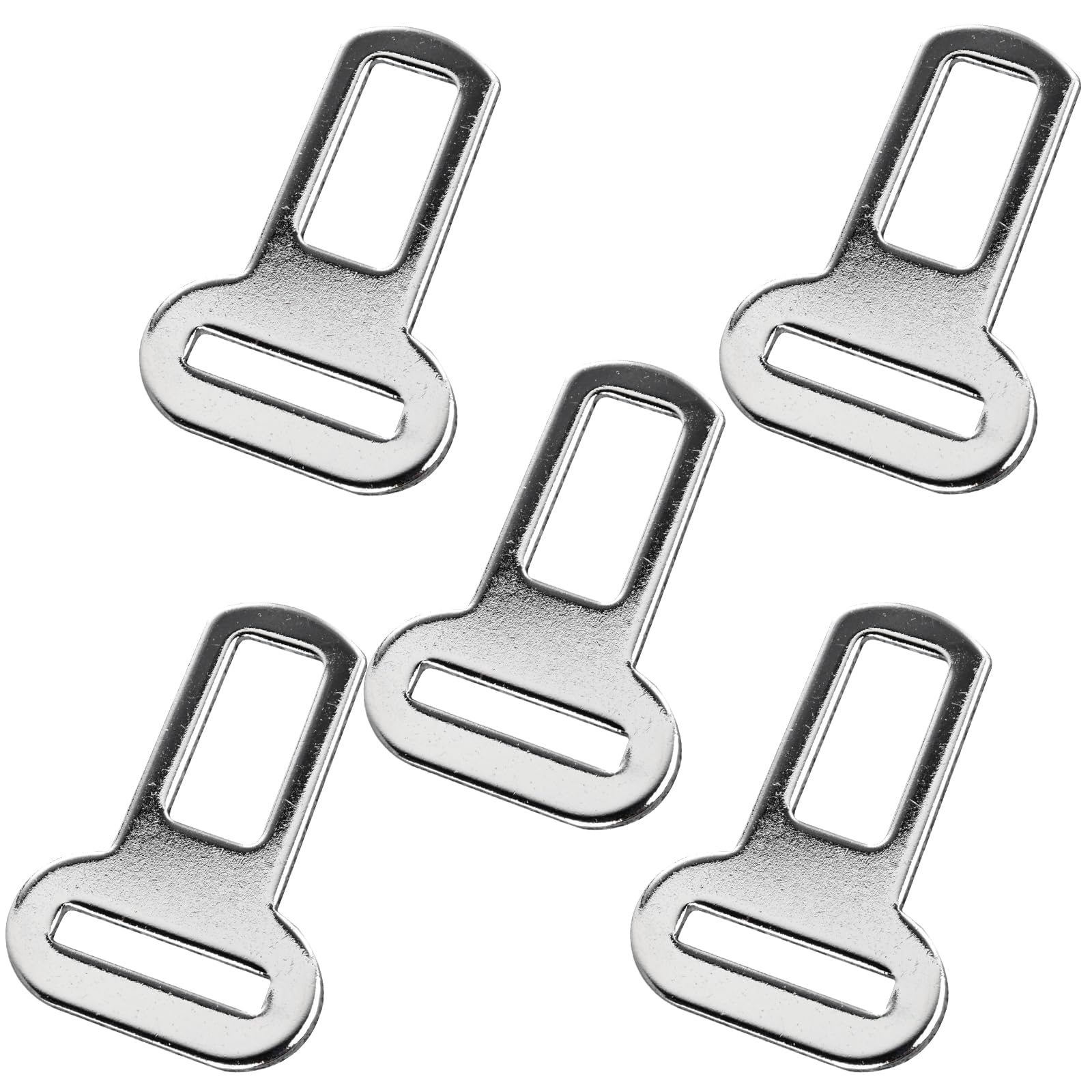 5 Stück Anschnaller Adapter, Sicherheitsgurt Metall Clips, Gurtschloss Adapter für die Haustierleine, Sicherheitsgurtschloss für Gürtel für LKW PKW - Silber von Gudalea