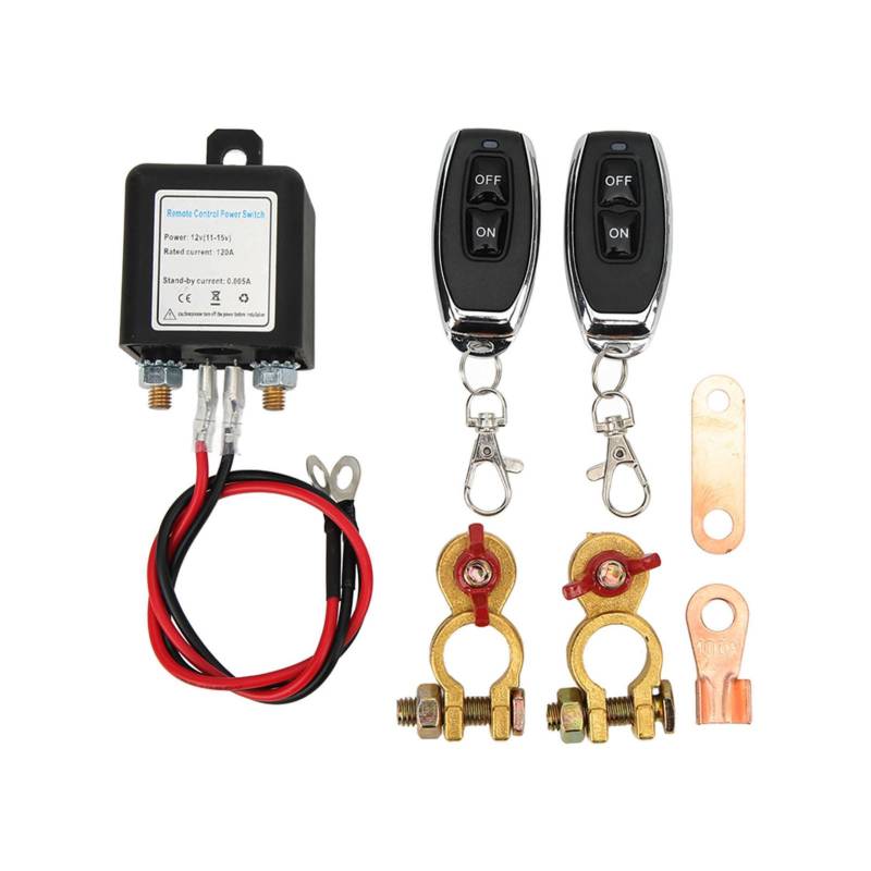 Fernbatterie-Trennschalter, 12 V 200 A Auto-Kill-Schalter, 12 V-Fernbedienungsschalter, 160 Fuß/48,78 M Steuerabstand, mit Fernbedienungs-Kupferanschluss für Automobile (12V120A) von Gugxiom