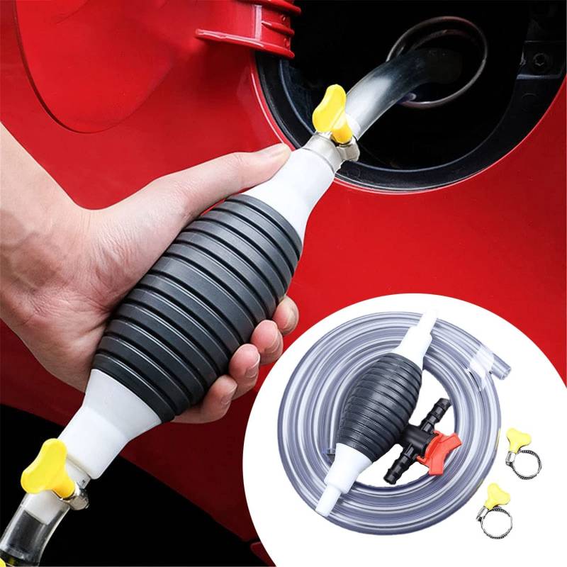 Handpumpe Benzinpumpe, Dieselpumpe ölpumpe mit 2M Rnglebigen PVC Sahlauch,Universal Absdugpumpe für Boot Auto Fahrzeug Diesel Benzin Öl Watser,TragbareSchlauchpumpe für Benzin Flüssigkraftstoff (A) von Guidre