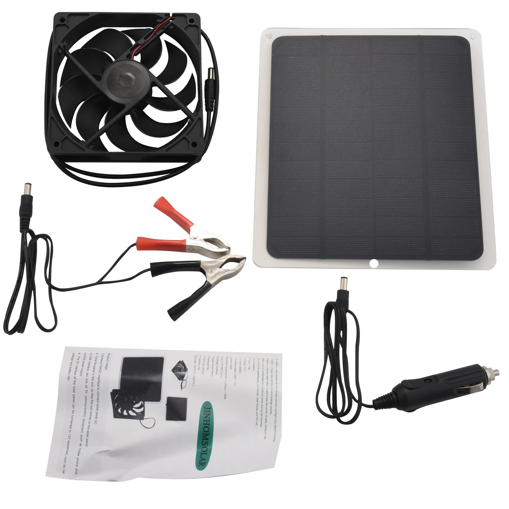 Guihydur 10W Solar Panel Powered Fan Mini Ventilator für Hund Huhn Haus GewäChshaus RV Dach von Guihydur