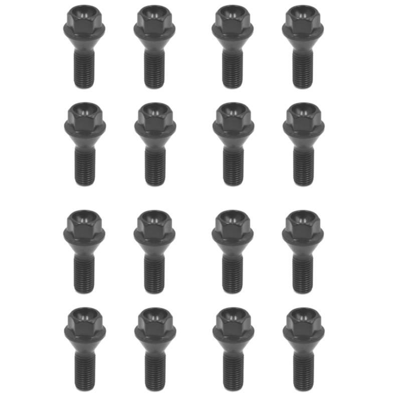 Guihydur 16Pcs Schwarz Wheel Bolt Radmutter für E30 E36 E46 E60 E90 36136781150 von Guihydur