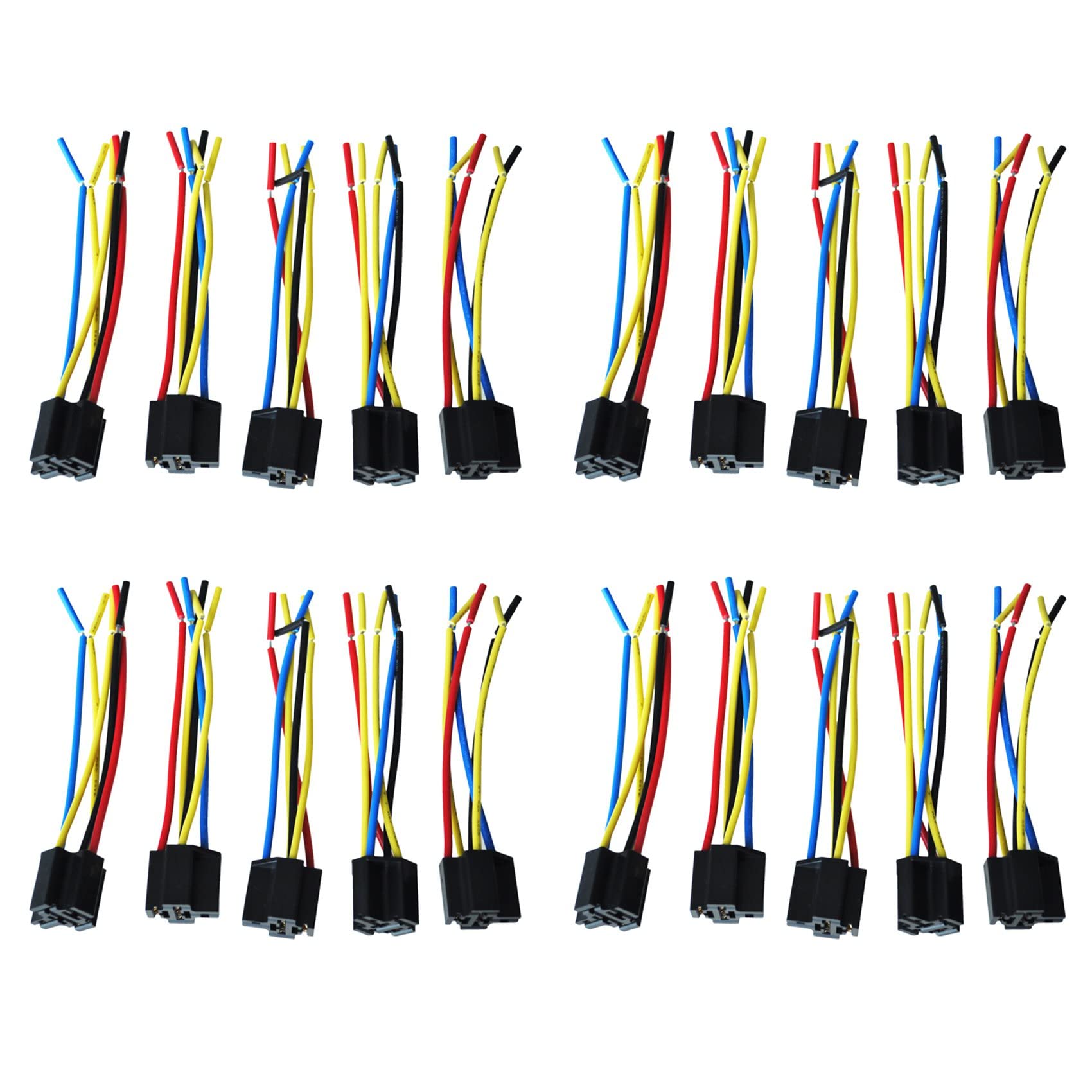 Guihydur 20 Stueck 5 Pin Leitungen Kabel Relais Sockel Baumstecker DC 12V Fuer Auto von Guihydur