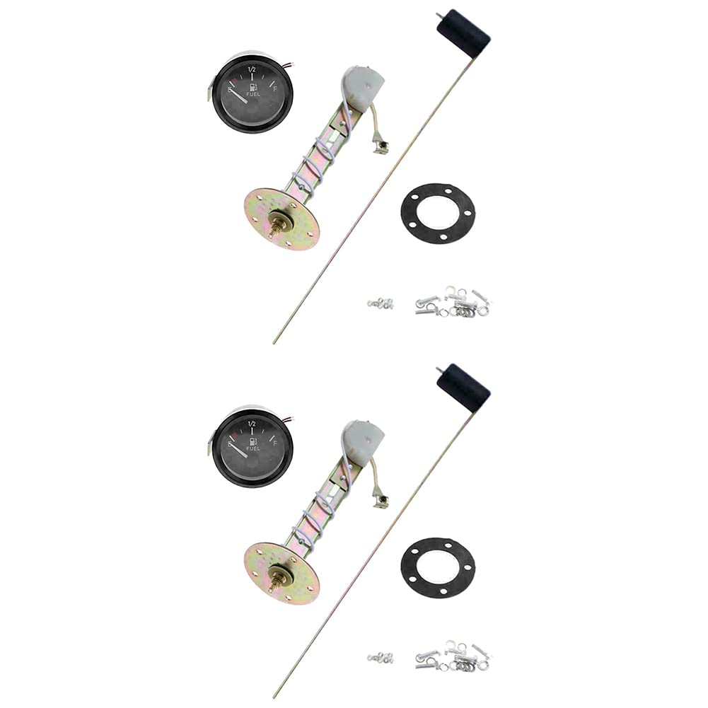 Guihydur 2X 12 V 2/52 mm Universal Kraftstoff Sensor E-1/2-F Zeigeranzeige Kraftstoffstands Anzeige Kraftstoffstands Anzeige mit Weißer LED Anzeige von Guihydur