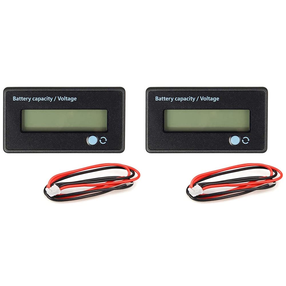 Guihydur 2X Batteriemessgerät SpannungsüBerwachung Der Batteriekapazität, DC 12/24/36/48/60/72 / 84V Anzeige Der Spannungskapazität Der Batteriekapazität von Guihydur