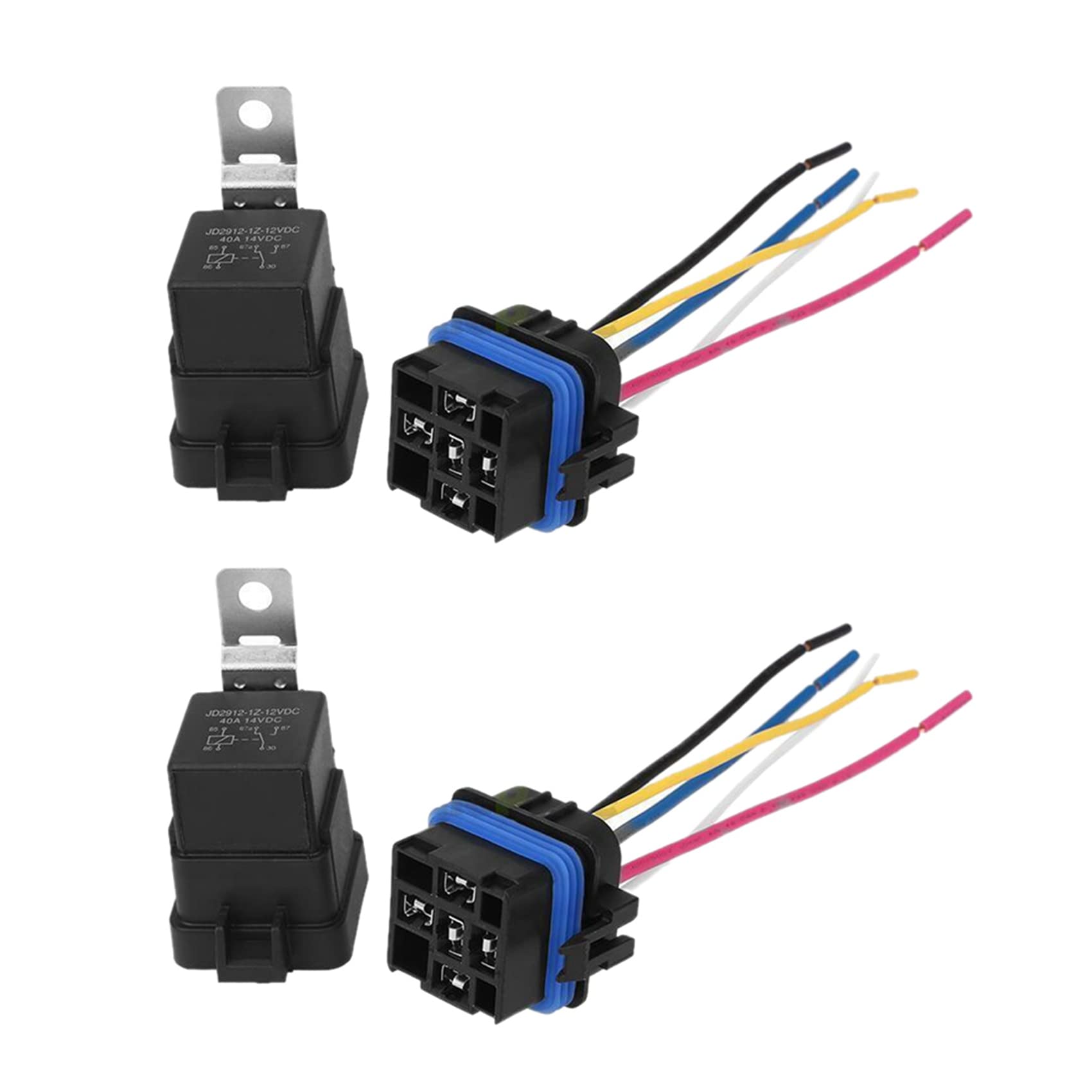 Guihydur 2X Wasserdichtes Integriertes Auto Relais DC / 12V 40A Auto Relais & Sockel 5 Polig von Guihydur