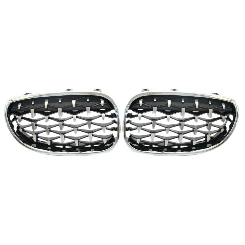 Guihydur Front Nierengitter Grill Chrome Diamond Style für - 5Er E60 E61 5Er 520I 535I 550I 2004-2009 von Guihydur