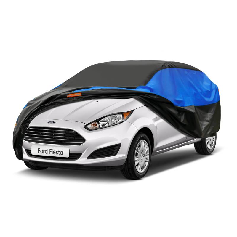 GUNHYI Autoabdeckung Wasserdicht und atmungsaktiv, Vollgarage Autoplane zum Schutz vor Regen, Schnee, Sonne und Staub im Winter. Auto Abdeckplane Geeignet für City Car Schrägheck (360 bis 415 cm) 2M von GUNHYI