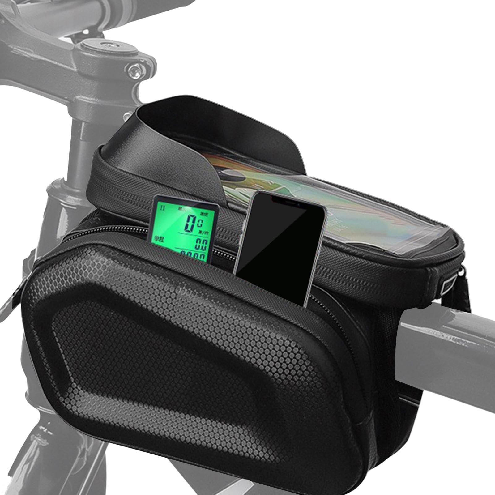 Gungtj Front Bikes Bag, Front Phone Holder Cycling Bag, Waterproof Handlebar Bag, Handlebar Phone Mount Pouch, Cycling Storage Pouch, Phone Holder, Waterproof Pouch, Handlebar Phone Storage von Gungtj