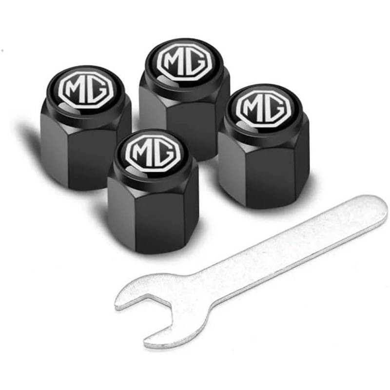 4Pcs Auto-Reifen-Luftventilkappen - für MG MG5 2020-2022,Autoreifen-Staub-Schäfte Abdeckung Mit Wasserdicht Staubdicht,Black von GuoQingSu