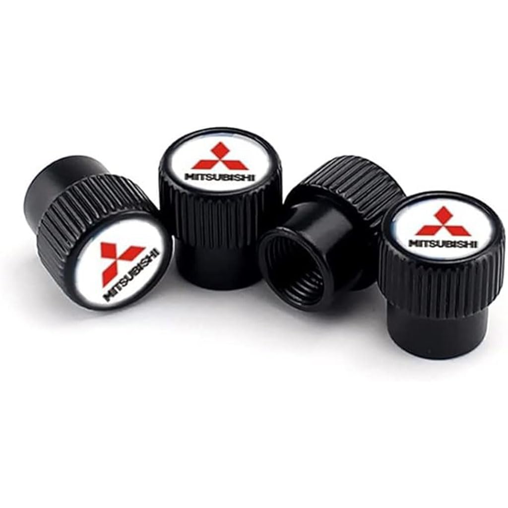 4Pcs Auto-Reifen-Luftventilkappen - für Mitsubishi,Autoreifen-Staub-Schäfte Abdeckung Mit Wasserdicht Staubdicht,Black von GuoQingSu