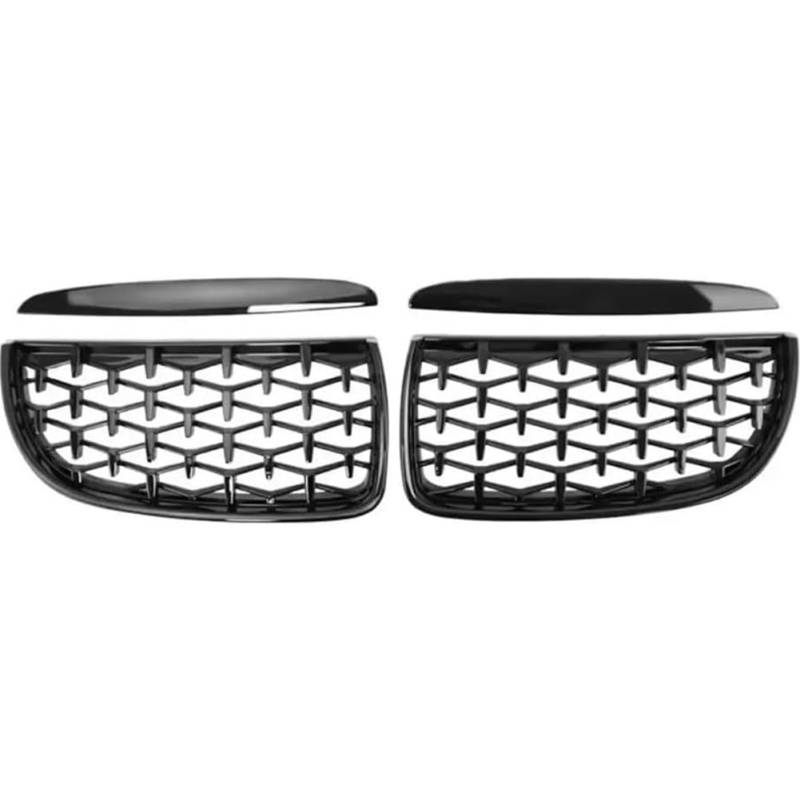 Auto Front Kühlergrille für BMW 3-Series E90 E91 2005-2008, ABS Kühlergrill Grill Frontgrill Frontstoßstange Radiator Mesh Grille Frontstoßstangengrill,C-A/Glossy black-1 von GuriDo