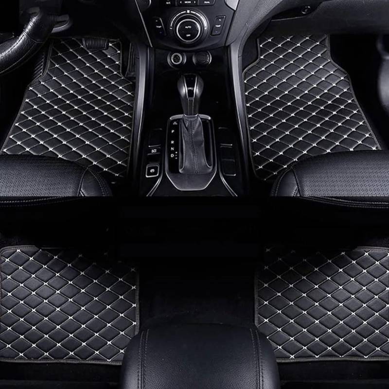 Auto Leder FußMatten füR Mazda MX-5 3. Generation (Typ NC) 2009-2015, Vorne Hinten Teppichschutzmatte Wasserdicht rutschfeste Anti-Kratz Autoteppiche Interieur ZubehöR,C/Black-beige von GuriDo
